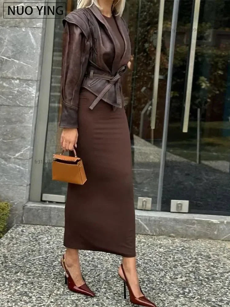 Veste Cuir Femme Courte - Style Motard avec Ceinture