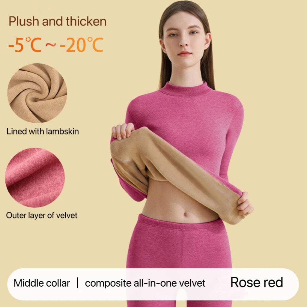 Ensemble Thermique Ultra-Épais Femme - Sous-Vêtement Technique Hiver Sans Couture