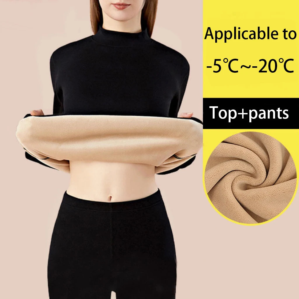 Ensemble Thermique Ultra-Épais Femme - Sous-Vêtement Technique Hiver Sans Couture