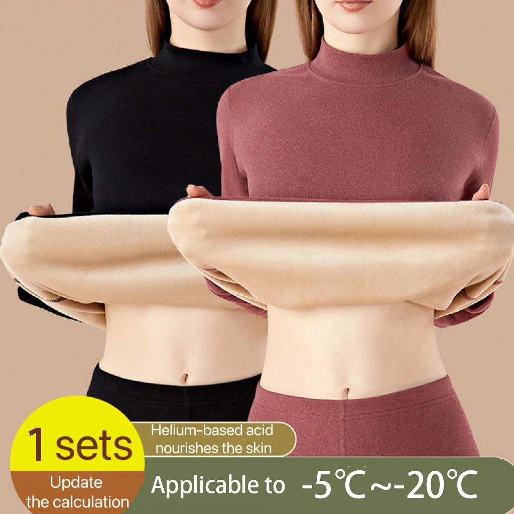 Ensemble Thermique Ultra-Épais Femme - Sous-Vêtement Technique Hiver Sans Couture