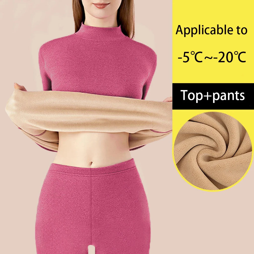 Ensemble Thermique Ultra-Épais Femme - Sous-Vêtement Technique Hiver Sans Couture