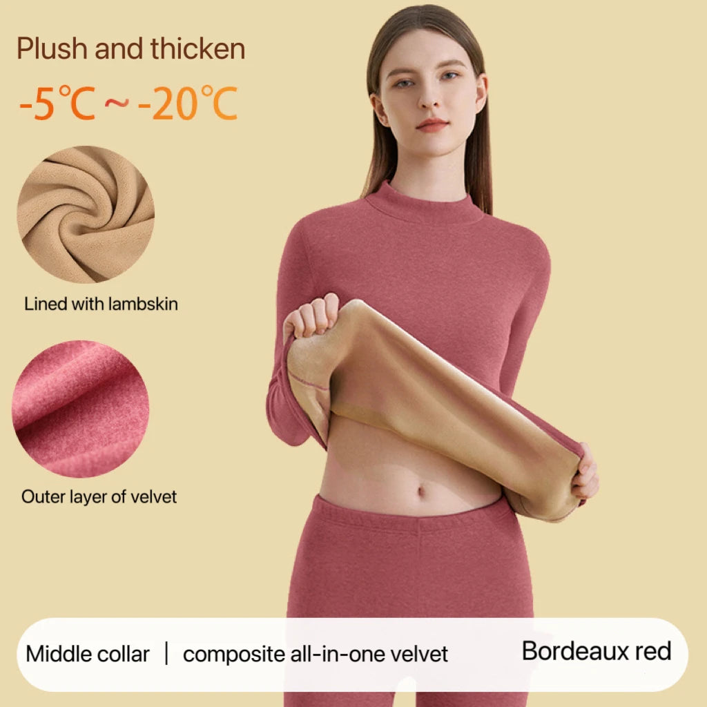 Ensemble Thermique Ultra-Épais Femme - Sous-Vêtement Technique Hiver Sans Couture